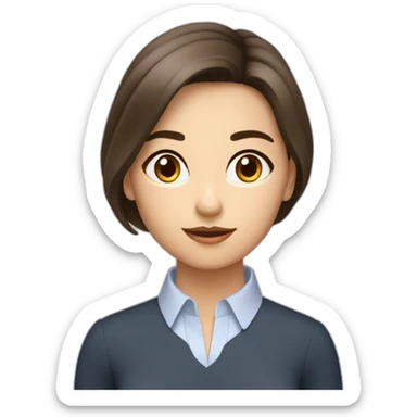 Femme brune pau belge yeux bleus cheveux longs sticker