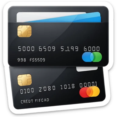 black credit card, no text, no numbers sticker