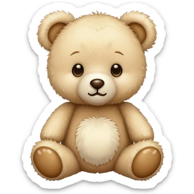 Cream colored teddy bear  sticker