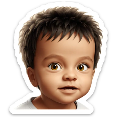 portrait of a curious boy sticker