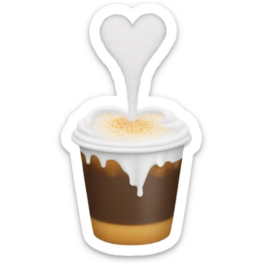 salting a heart over a cup of iced americano sticker