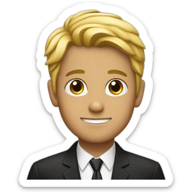 A boy in black suit sticker