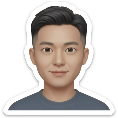 Korean man  fade hair cut 25 year old  sticker