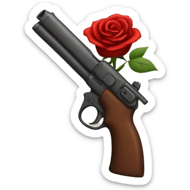 Red rose gun sticker