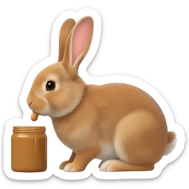 bunny licking peanut butter sticker