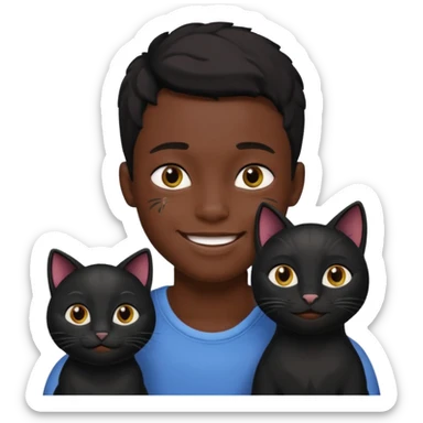Gatita negra con un chico negro sticker