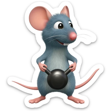mouse with kettlebell sticker