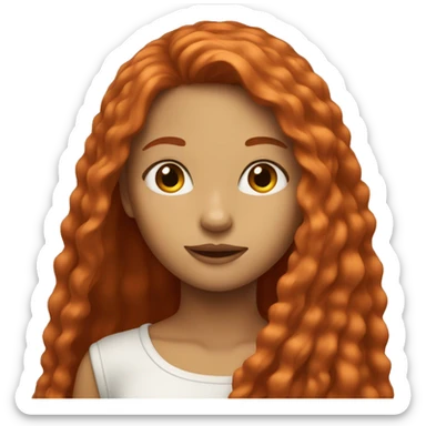 Girl with long redish hair sticker