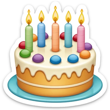 pastel de cumpleaños con colores vivios sticker