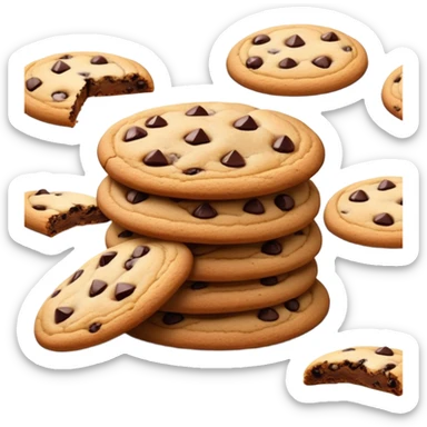 ultra realistic stack of chocolate chip cookies sticker