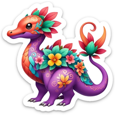 Colorful Floral Fakémon-Pokémon-creature sticker