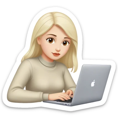 Russian girl with a laptop sticker