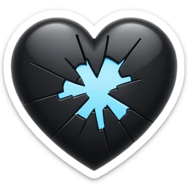 Black heart broken emoji sticker