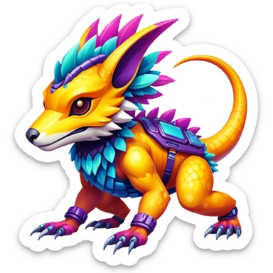  exotic tropical cyber-Protogen-Fakémon-Vernid-creature sticker