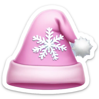 Light pink Santa hat with sparkly snowflakes  sticker