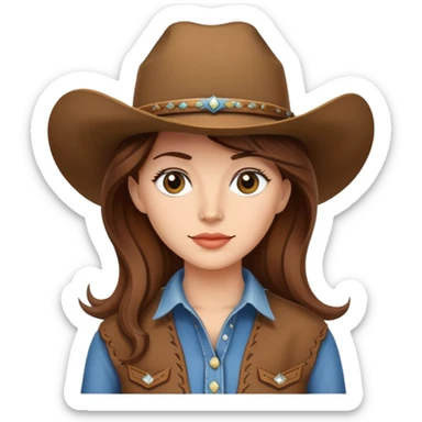 Cowgirl with brown hair sticker