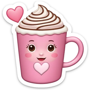 a pink mocha, cute and inviting sticker