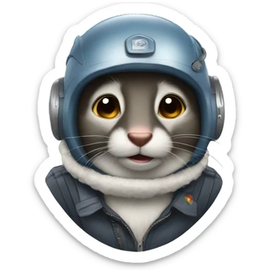 un raton laveur en aviateur sticker