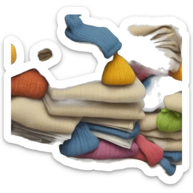 Pile of folder knitwear sticker