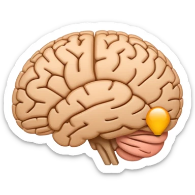 Flat emoji style, simple shapes, bold outline, minimal details, centered, white or transparent background, modern Unicode emoji look. A brain with a loading bar which is filling underneath sticker