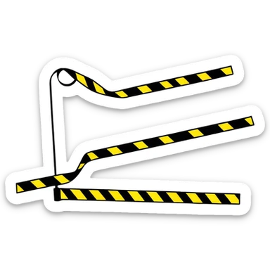 black and yellow caution tape sticker