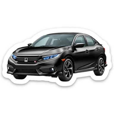 Make an emoji of a 2024 Honda civic with a black exterior with no added color  sticker