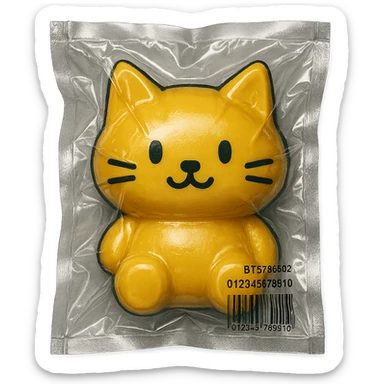 cute cat in vacuum-sealed style sticker
