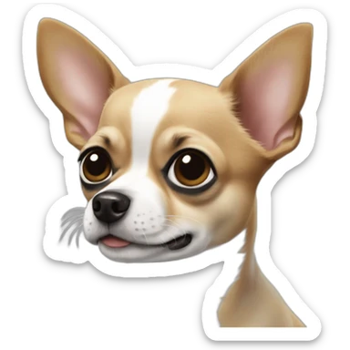 chihuahua black and white snout black sticker