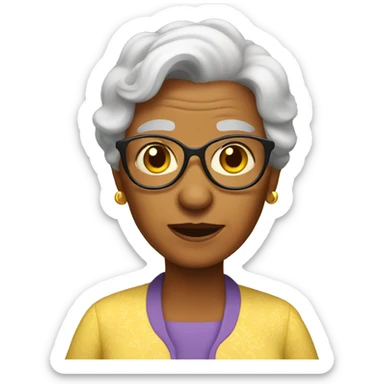 yellow skin grandma sticker