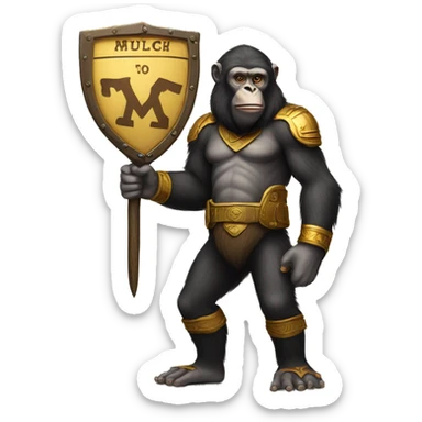 Ape with a name shield, on the name shield stand Andruch sticker