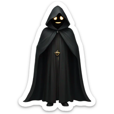 illuminati shadow figure standing in black cloak with all seeing eye symbol sticker