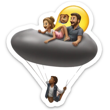 Man floating up i thesky while girl on earth watches sticker