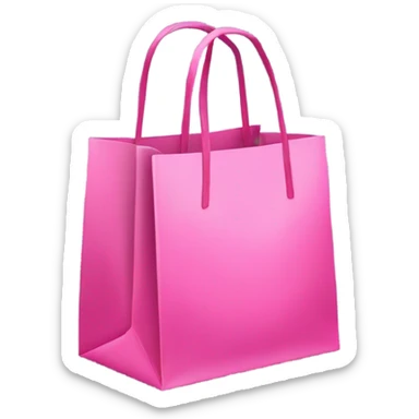 Pink shopping bag with handles and bow sticker