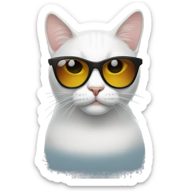 Cat with sunglasses sticker