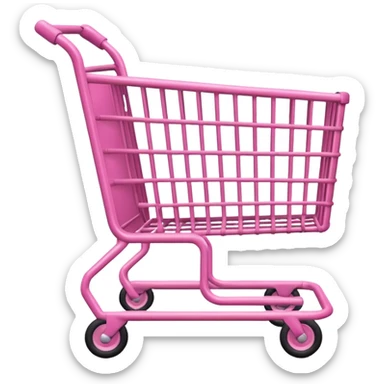 Aesthetic pink shopping cart sticker