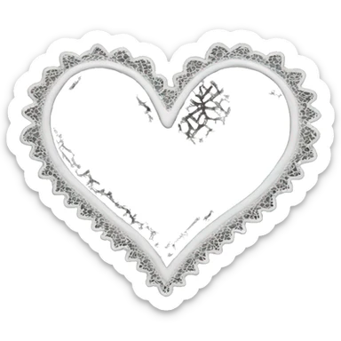 black lace heart sticker