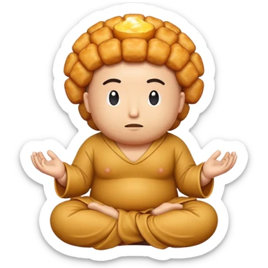 meditating tater tot sticker