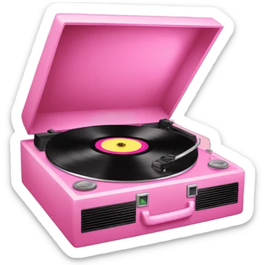 record player pink sticker