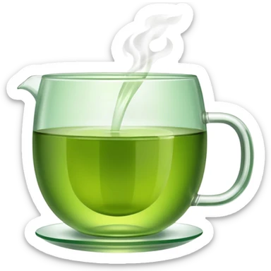 green tea in glass cup sticker