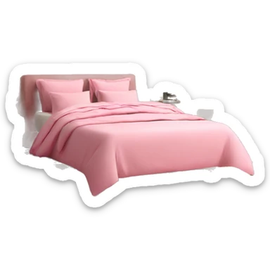 LUXURY BEDROOM WITH PINK BED SHEETS sticker