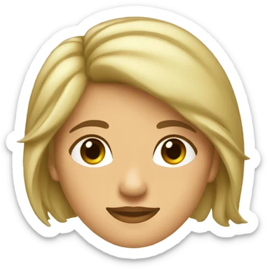 mujer con pelo ondulado mitad castaño y mitad rubio, con ojos verdes sticker