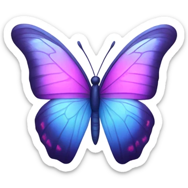 Pink purple and blue butterfly sticker