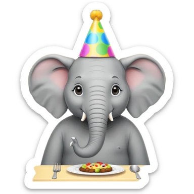 elephant  at a restaurant table sticker