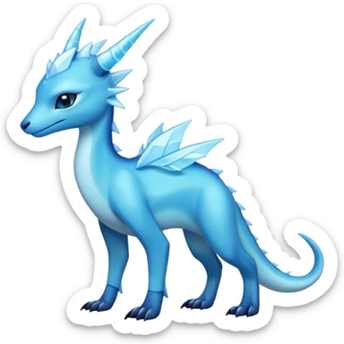 Shiny Dark Edgy  Aurorus-Inteleon-Amaura-Fakémon-hybrid-creature (full body)  sticker