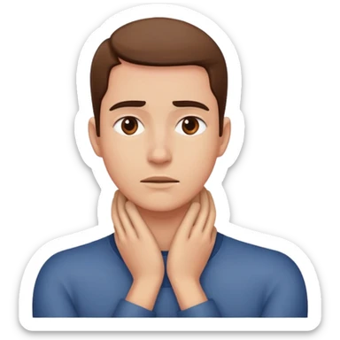 Person hold there hands around there neck sticker