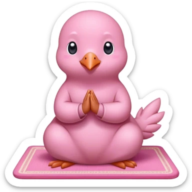 Cute muslim pink pigeon praying on a mat sticker