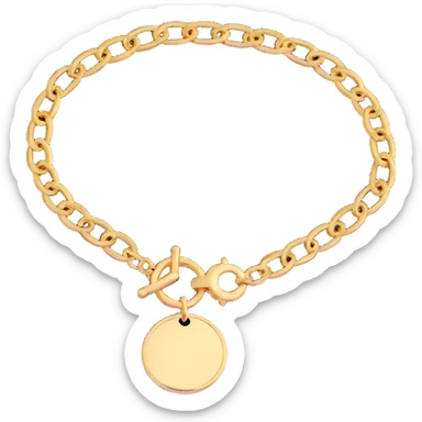 Elegant gold bracelet with Imogen charm sticker