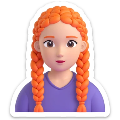 Character with perfect French braids hairstyle sticker