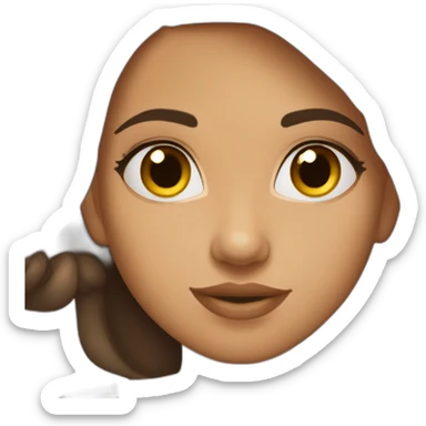 Beautiful Cypriot girl with tanned skin, brown eyes, brown hair and big lips  sticker