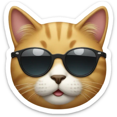 Cat with sunglasses sticker